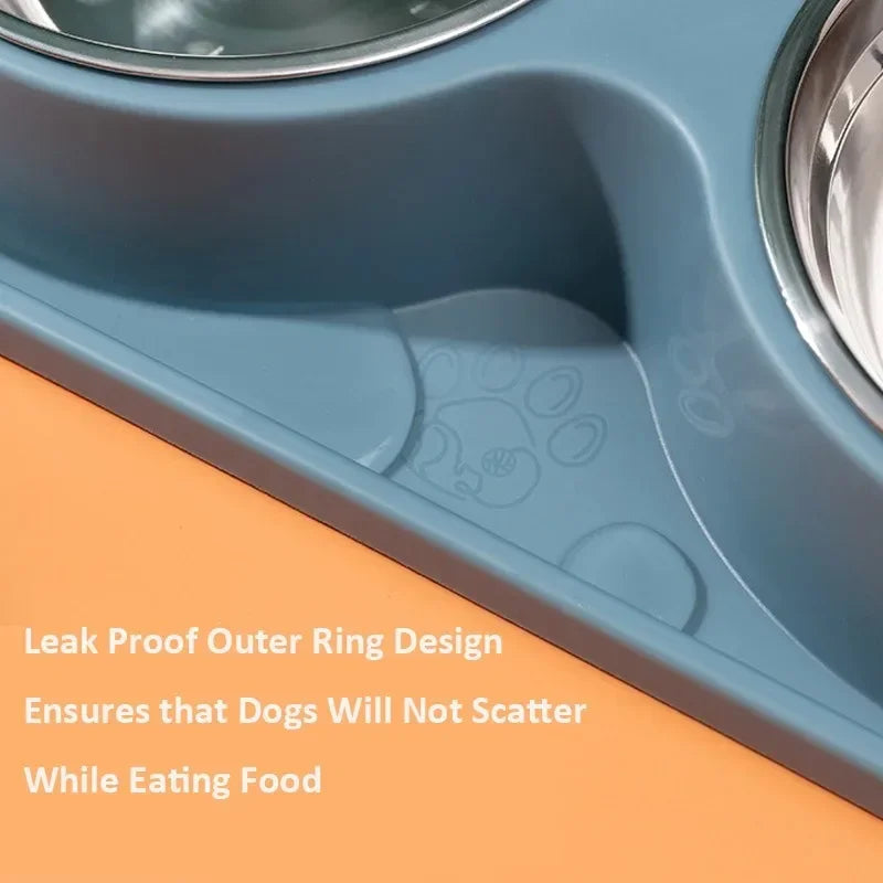 Double pet bowls for food and water. Stainless Steel