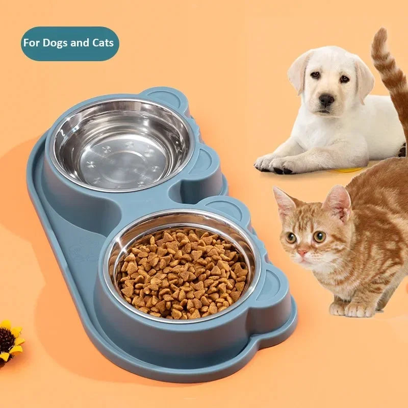 Double pet bowls for food and water. Stainless Steel