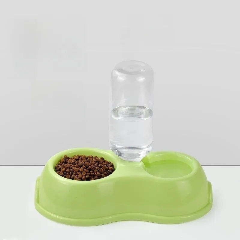 Pet Feeder - Double Bowl Plastic Automatic Drinking Bottle