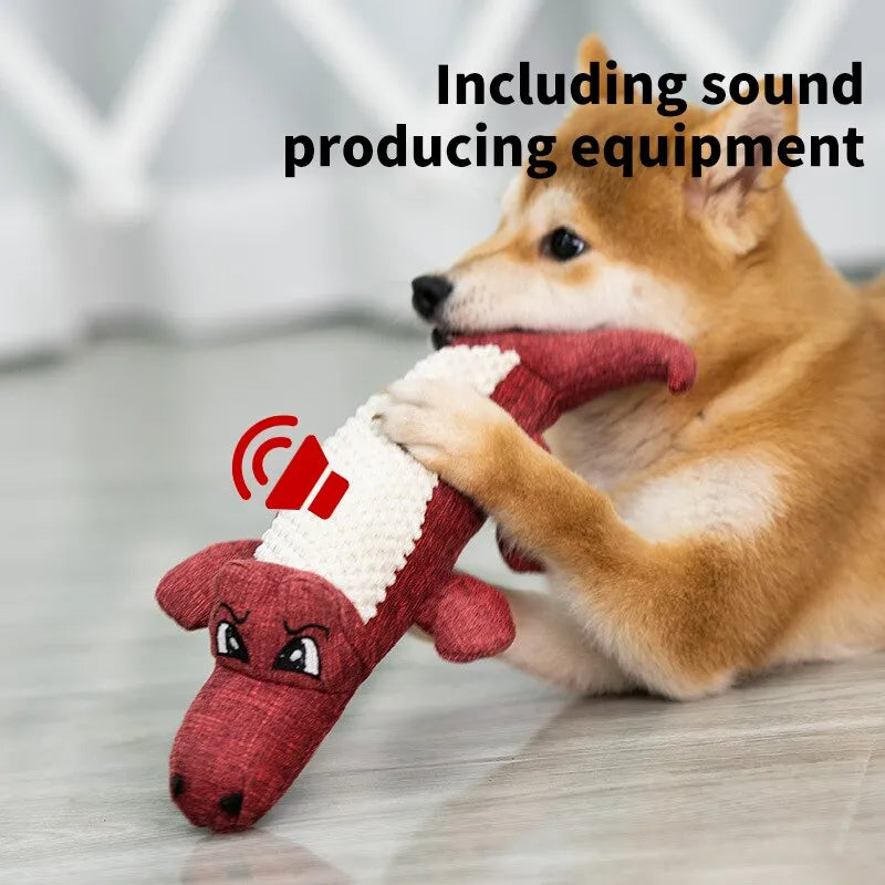 Interactive Plush Alligator Pet Toy