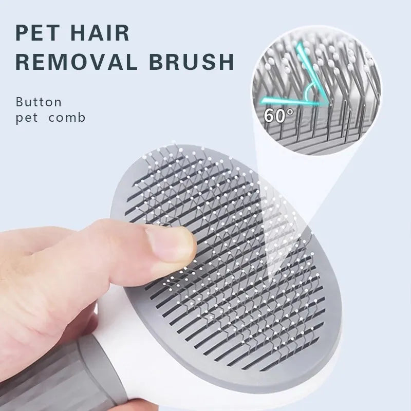 Self Cleaning De-matting Pet Hair Remover Brush For Dogs and Cats