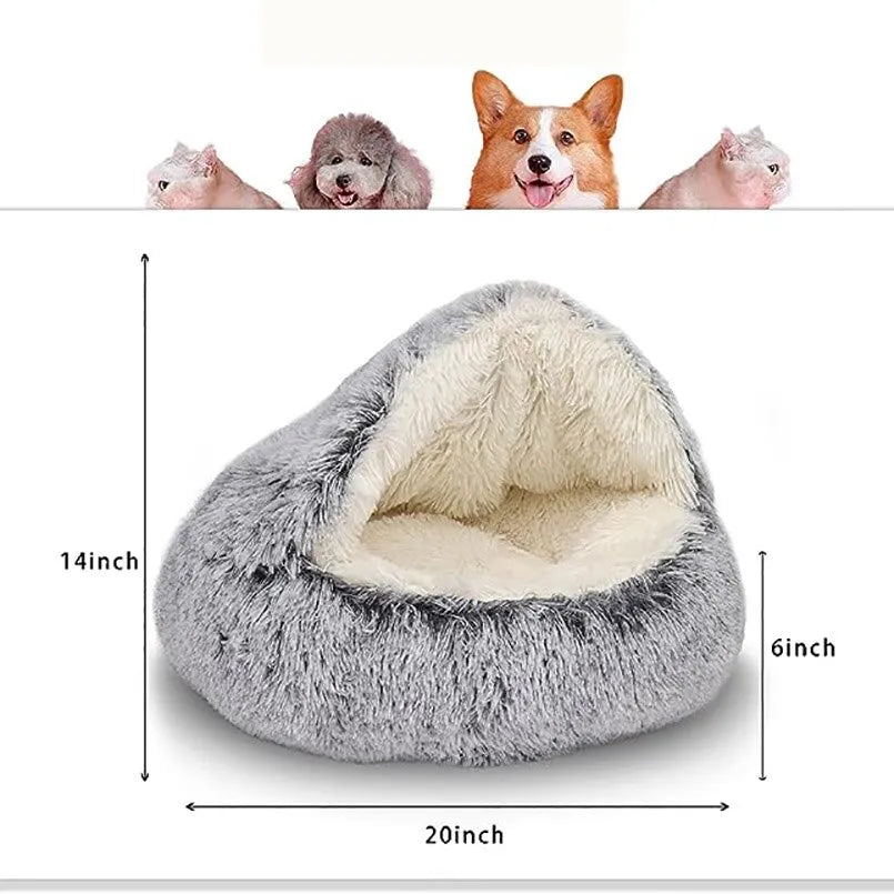 Soft Plush Round Pet Bed with Cover Round