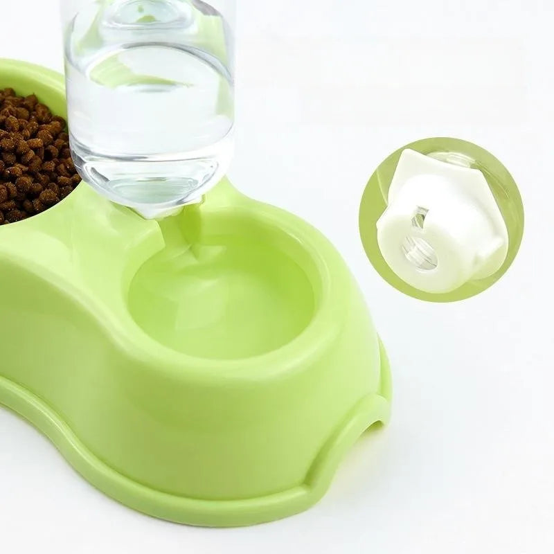 Pet Feeder - Double Bowl Plastic Automatic Drinking Bottle