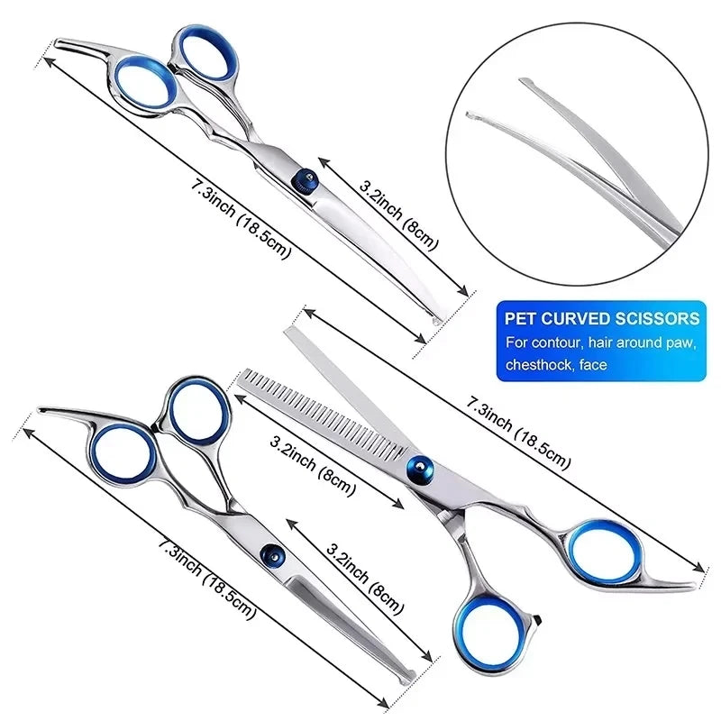 Professional Stainless Steel Pet Grooming Scissors Round Hea