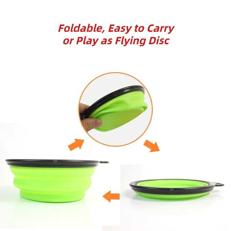 Pet silicone collapsible food/water container 350ml and 1000ml