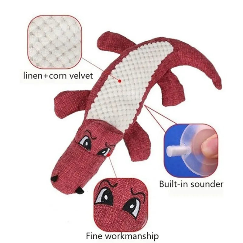 Interactive Plush Alligator Pet Toy