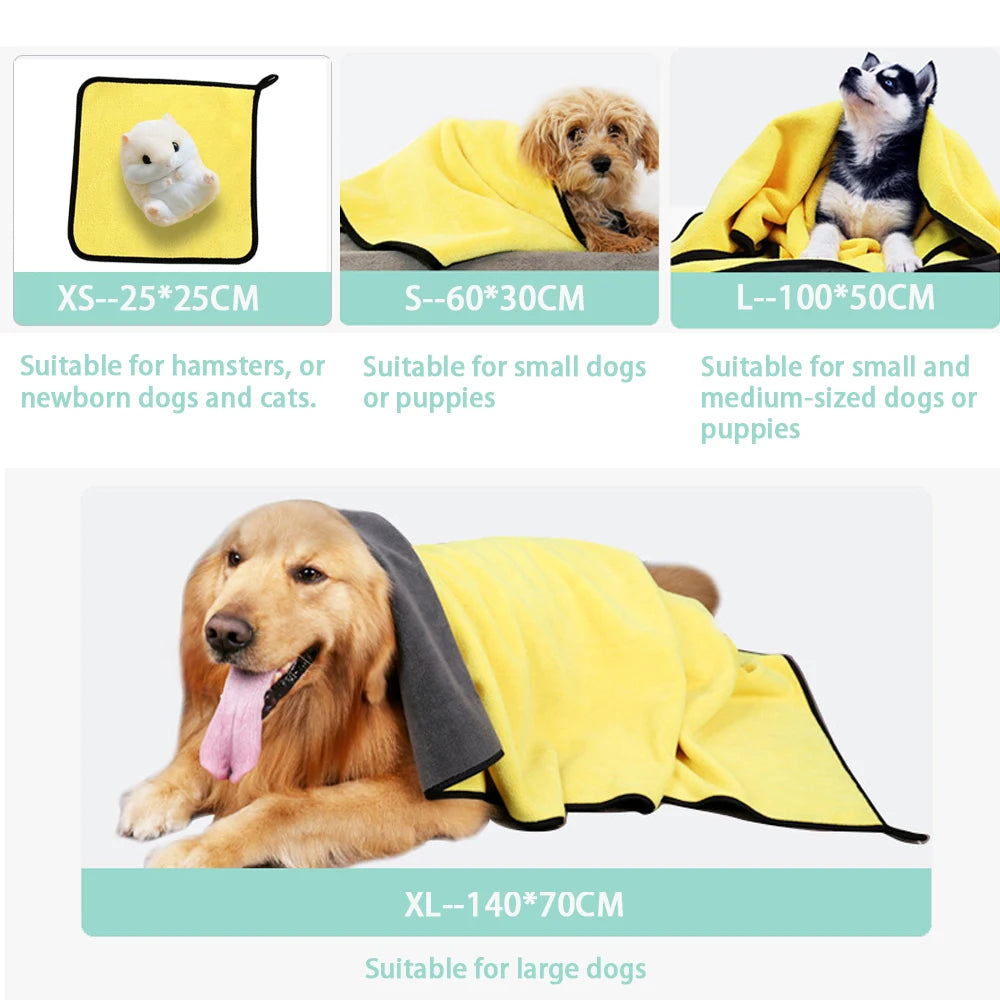 Quick-drying Dog and Cat Towels Soft Absorbent Towels