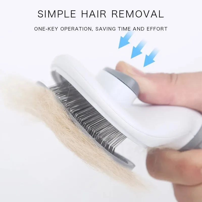 Self Cleaning De-matting Pet Hair Remover Brush For Dogs and Cats