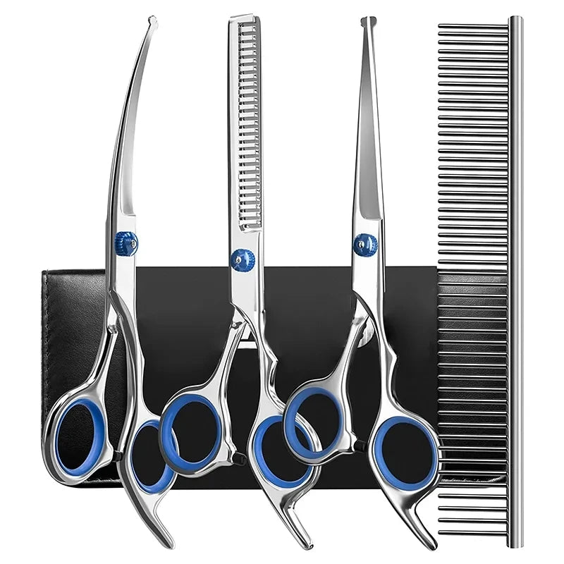 Professional Stainless Steel Pet Grooming Scissors Round Hea