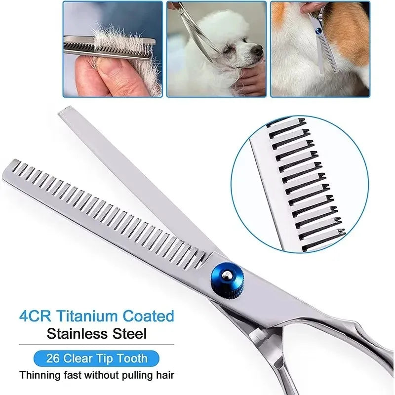 Professional Stainless Steel Pet Grooming Scissors Round Hea