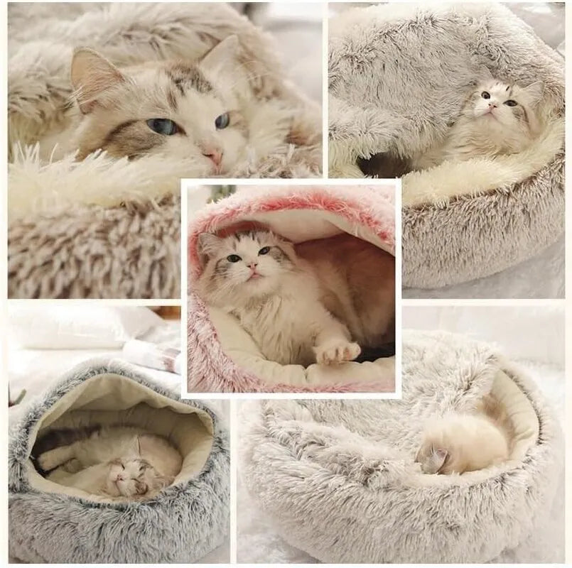 Soft Plush Round Pet Bed with Cover Round
