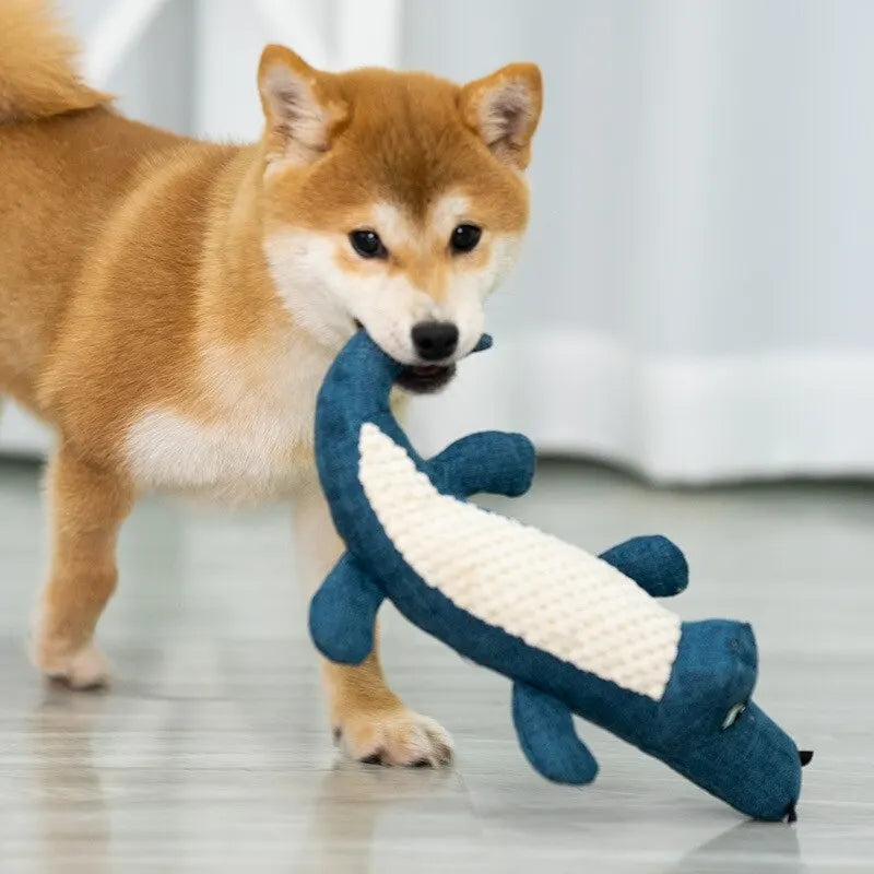 Interactive Plush Alligator Pet Toy