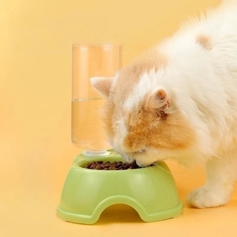 Pet Feeder - Double Bowl Plastic Automatic Drinking Bottle