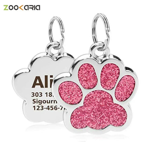 Paw Glitter Pendant Dog and Cat Tags