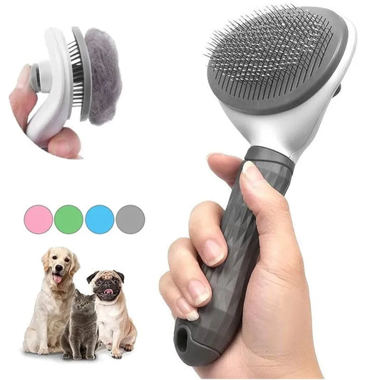 Self Cleaning De-matting Pet Hair Remover Brush For Dogs and Cats
