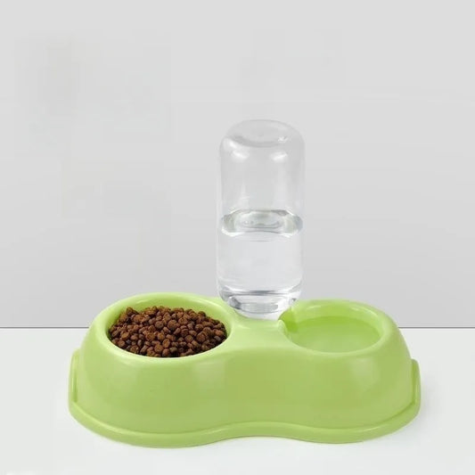 Pet Feeder - Double Bowl Plastic Automatic Drinking Bottle