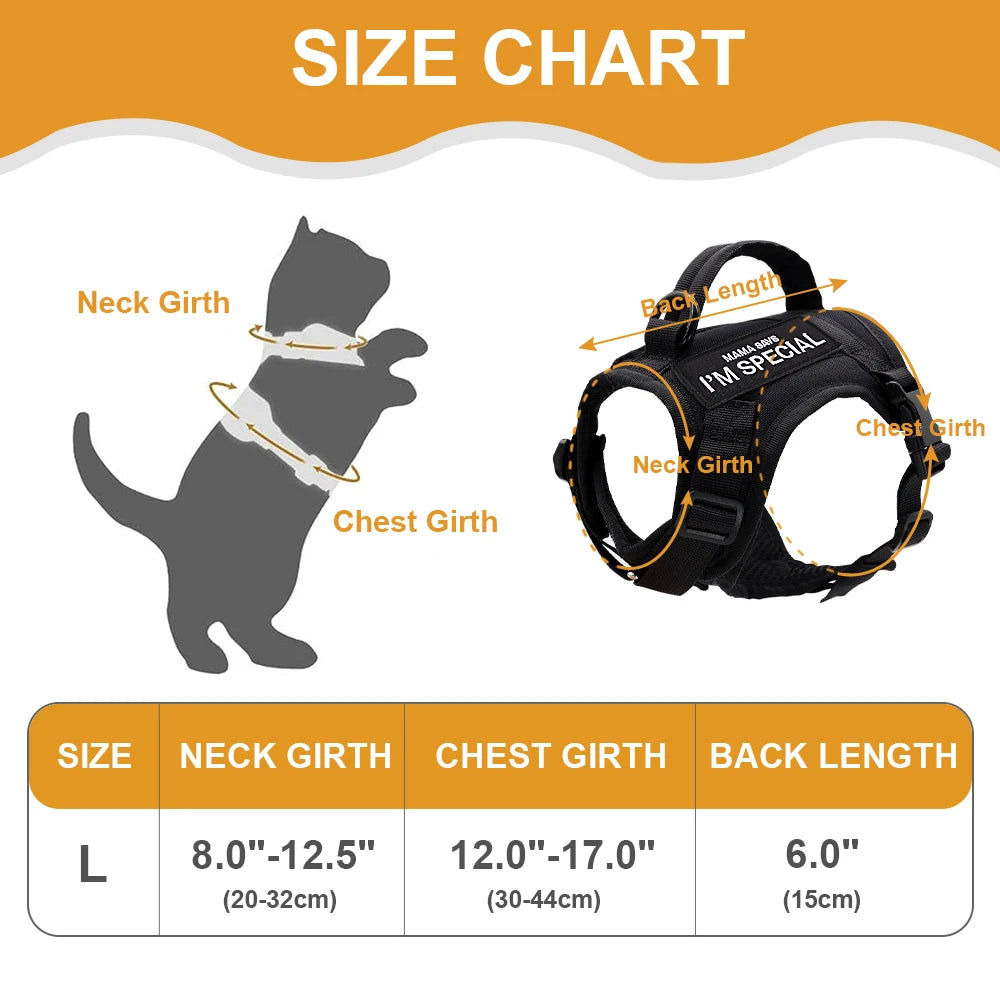 Padded Nylon Cat/dog Harness Vest with 2 Sticker Military Tactical Harness