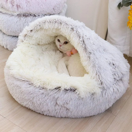 Soft Plush Round Pet Bed with Cover Round
