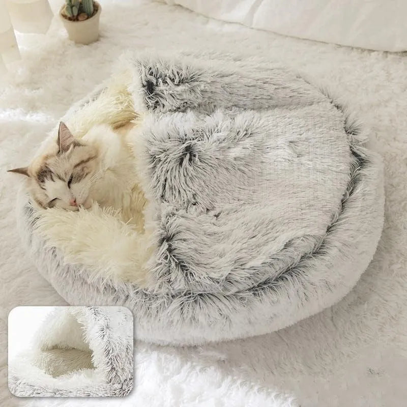 Soft Plush Round Pet Bed with Cover Round
