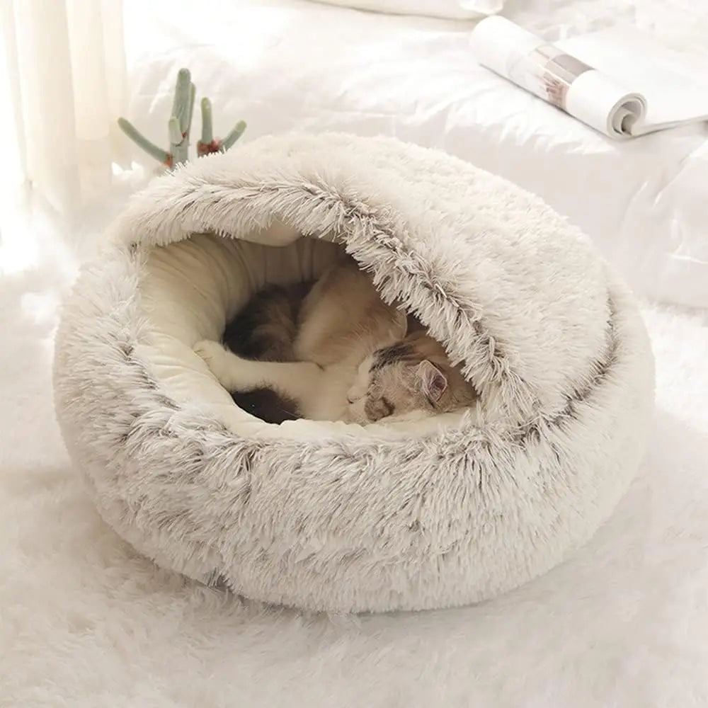 Soft Plush Round Pet Bed with Cover Round