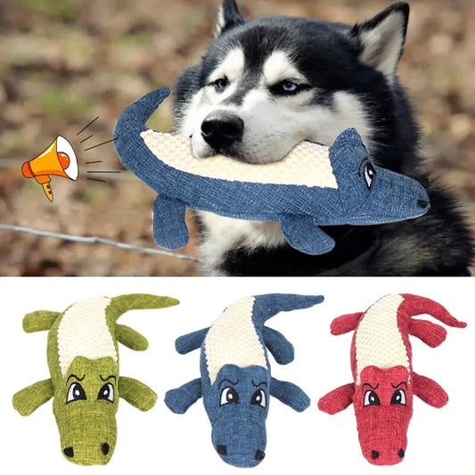Interactive Plush Alligator Pet Toy